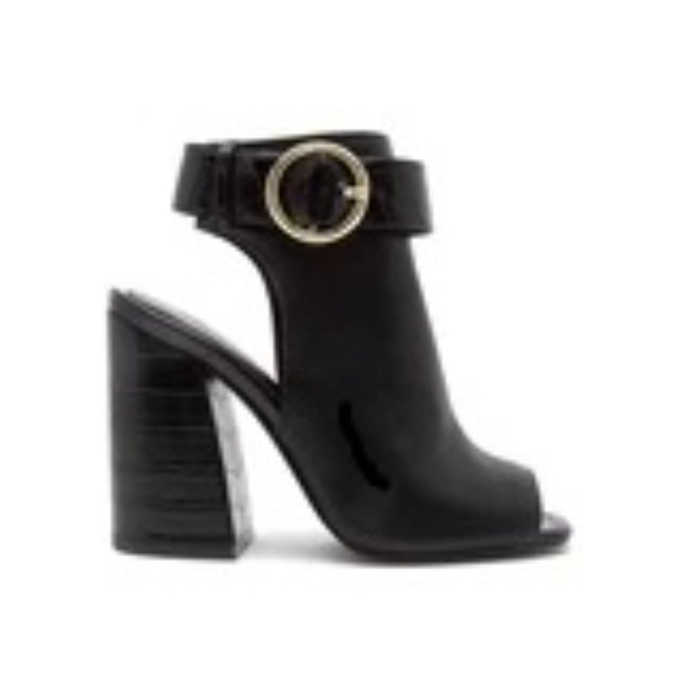 Black Peep Toe Heels - Picture 4 of 4